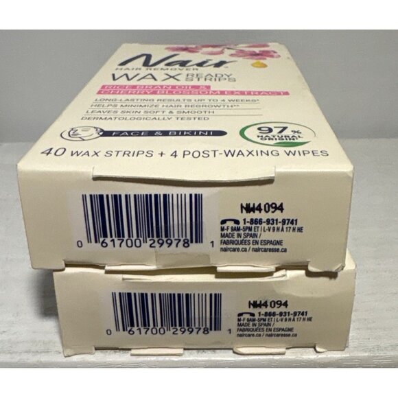 Nair Hair Remover Face & Bikini Rice Bran Oil & Cherry Blossom Extract 40 Strips - Picture 8 of 8